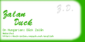 zalan duck business card